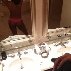black actress gabrielle union showing off her ass cheeks in mirror
