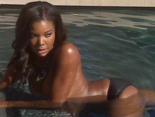 the gorgeous gabrielle union topless in a pool