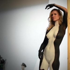 the supple Joanna Krupa in a skin tight white body suit