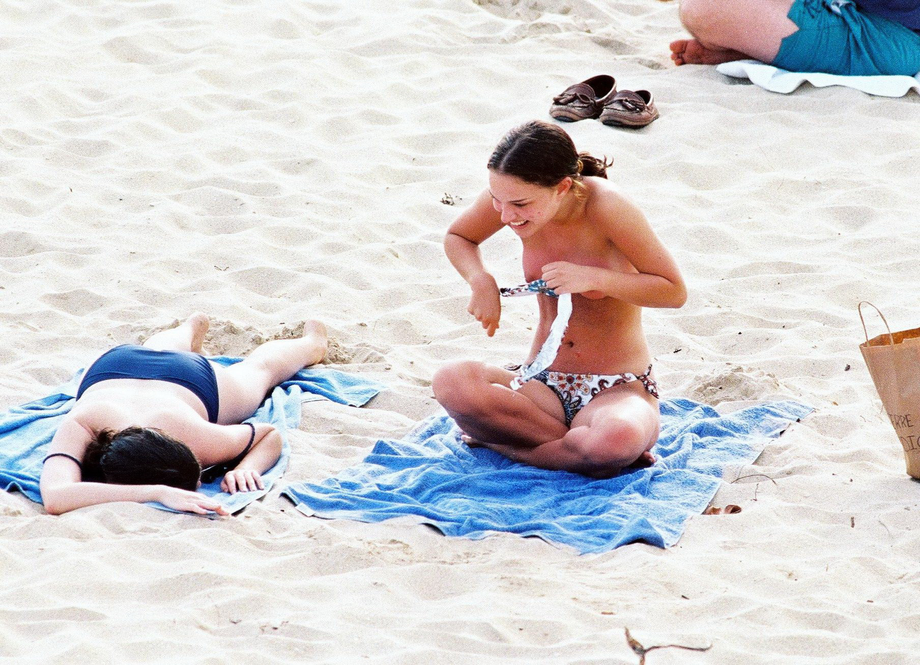 babe Natalie Portman soaking in some sun at the beach