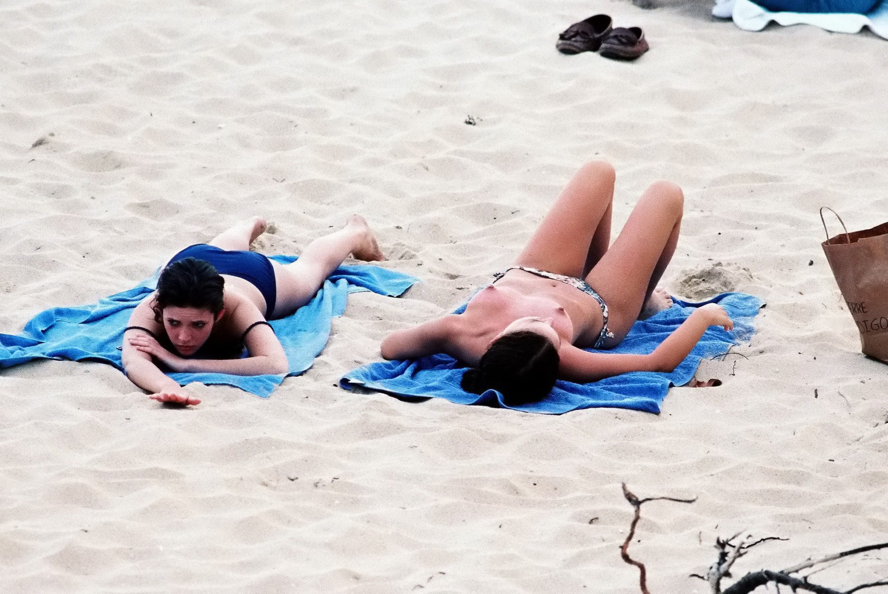 The stunning Natalie Portman getting some sun topless