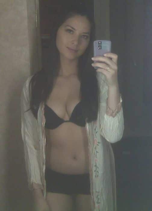 Olivia Munn selfie in bra