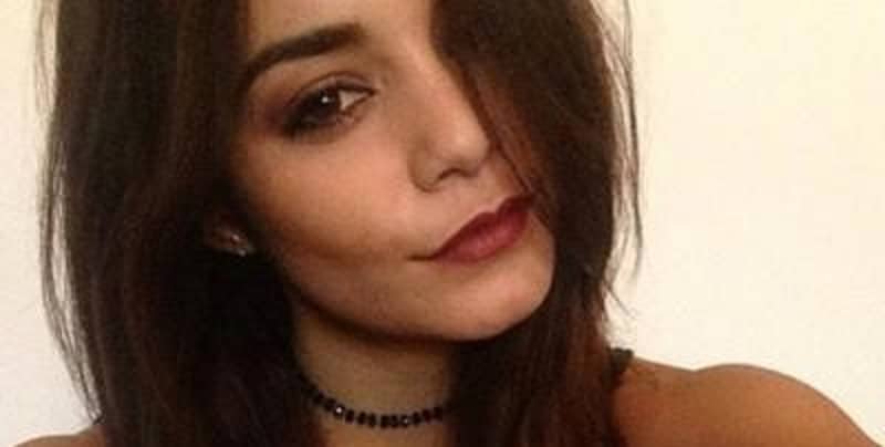Vanessa Hudgens selfie with red lips
