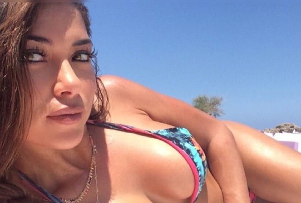 Arianny Celeste selfie in bikini top showing her cleavage