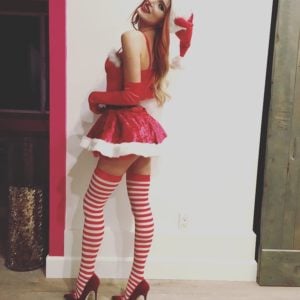 Bella Thorne in a sexy santa costume