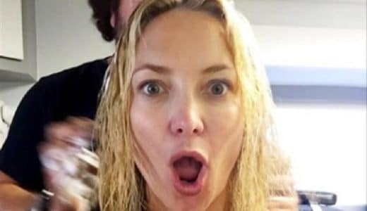 Kate Hudson with mouth wide open