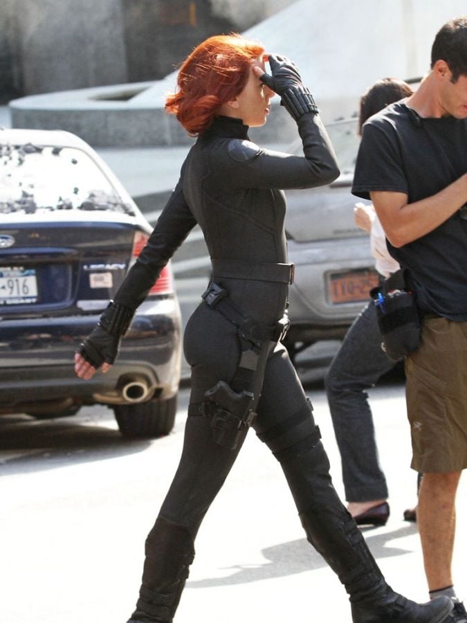 Scarlett Johansson in uniform for the black widow