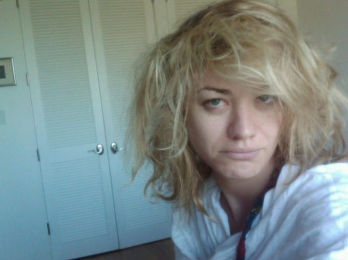 Yvonne Strahovski with bed head