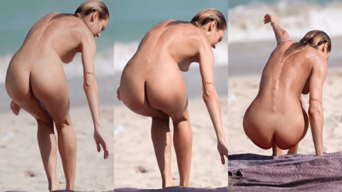 Candice Swanepoel naked body on the beach