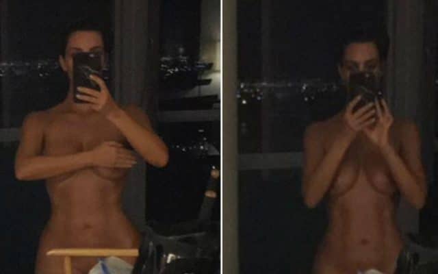 Kim Kardashian taking a bare snapchat