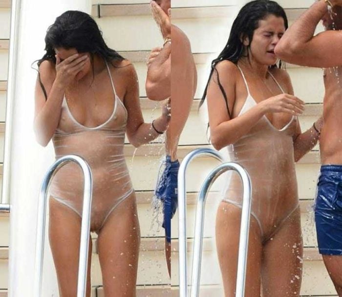 Selena Gomez see through swimsuit